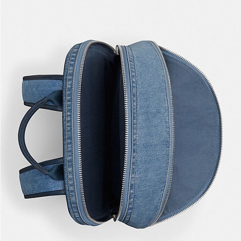 NWT COACH Charter Backpack Blue Indigo Denim CR764 Large Full Size - Picture 5 of 13